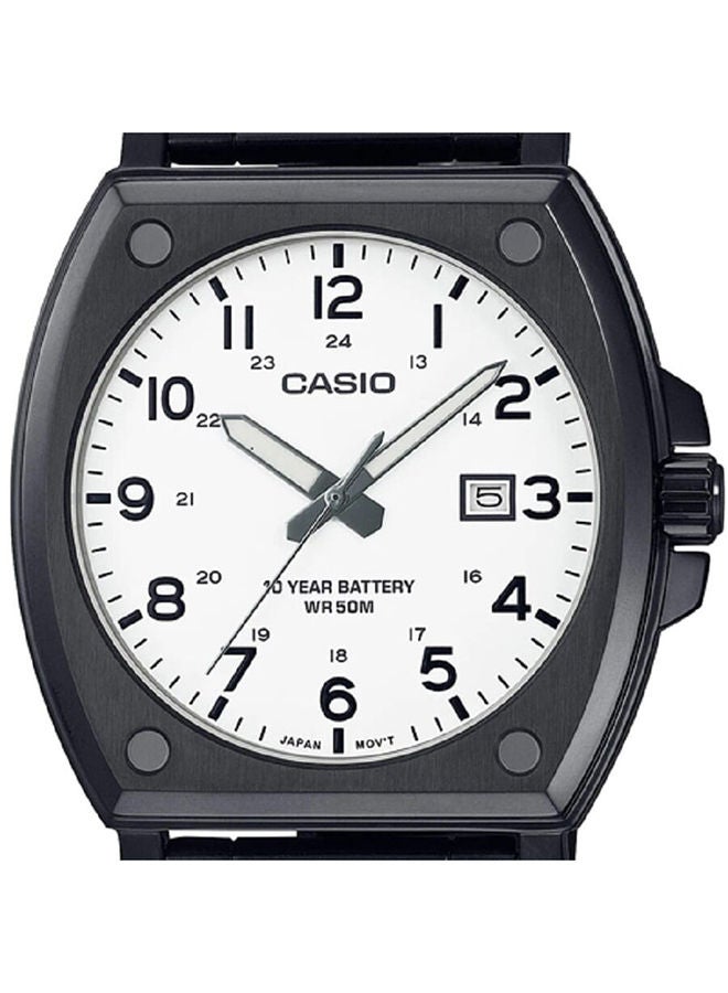 CASIO Men Watch Analog White Dial Black Ion Plated Case And Band Stainless Steel MTP-E715D-7AVDF - Image 3