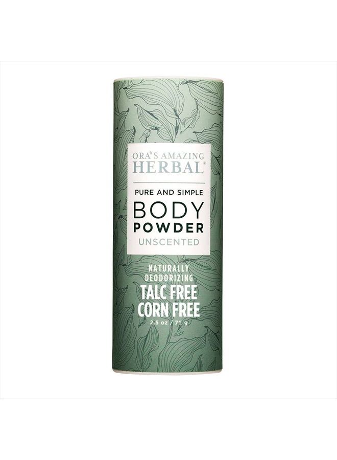 Ora's Amazing Herbal Fragrance Free Body Powder, Scent Free Powder