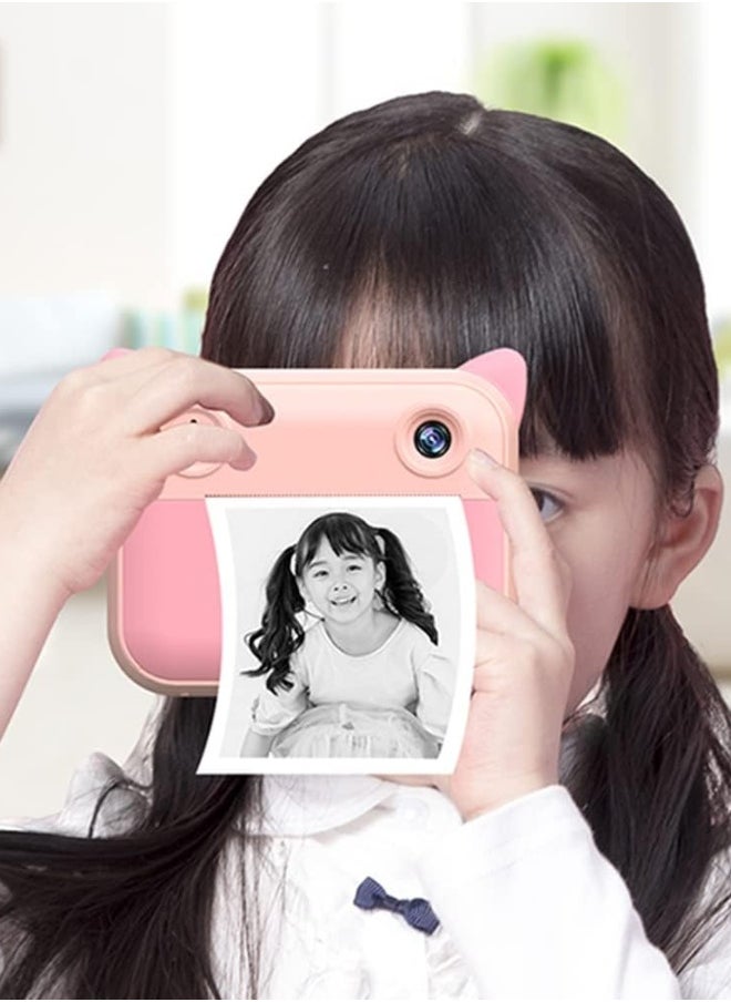 Instant Print Camera for Kids – 48MP, 2.4” IPS Screen, Ink-Free Thermal Printing – Includes 3 Paper Rolls & 32GB Memory Card
