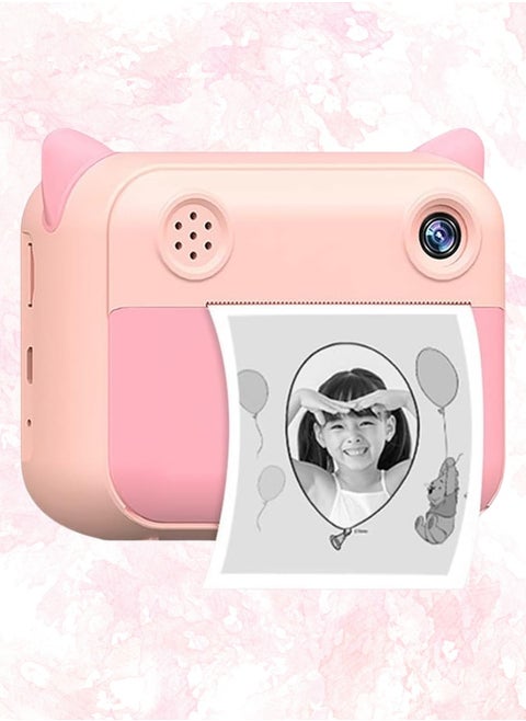 Instant Print Camera for Kids – 48MP, 2.4” IPS Screen, Ink-Free Thermal Printing – Includes 3 Paper Rolls & 32GB Memory Card