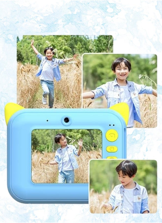 Instant Print Camera for Kids – 48MP, 2.4” IPS Screen, Ink-Free Thermal Printing – Includes 3 Paper Rolls & 32GB Memory Card