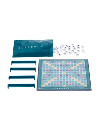 Travel Scrabble Game (English)- Compact, Portable Word Game for 2-4 Players, Includes 100 Tiles, Racks, and Tile Bag, Perfect Travel Game for Adults and Kids Ages 10+ - view 2