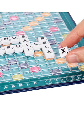 Travel Scrabble Game (English)- Compact, Portable Word Game for 2-4 Players, Includes 100 Tiles, Racks, and Tile Bag, Perfect Travel Game for Adults and Kids Ages 10+ - view 5