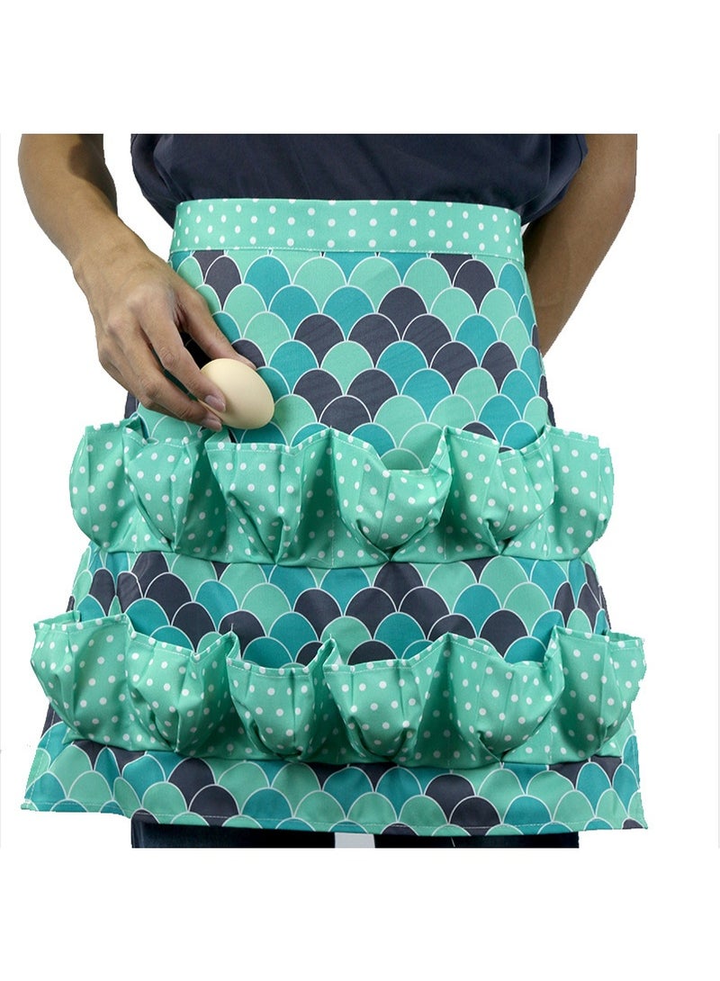 Durable Canvas Egg Collecting Apron with 12 Pockets, for Chicken/Duck/Goose Eggs - Image 1