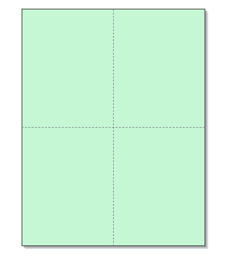 NextDayLabels 8-1/2" x 11" Laser/Inkjet Postcards 4 Per Page, (4-1/4" x 5-1/2" Each Card | Green, 1000 Cards) - Image 1