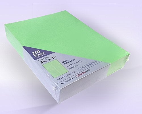 NextDayLabels 8-1/2" x 11" Laser/Inkjet Postcards 4 Per Page, (4-1/4" x 5-1/2" Each Card | Green, 1000 Cards) - Image 5
