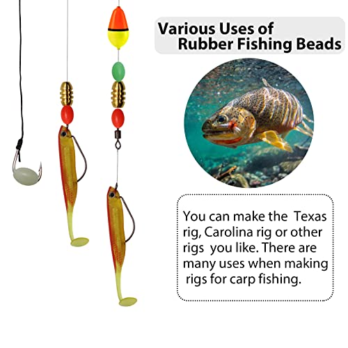 Dovesun Soft Rubber Fishing Beads Fishing Accessories Fishing Bait Eggs Oval Luminous Fishing Beads with Fishing Tackle-Box 0.31 * 0.47in(230pcs) - Image 4