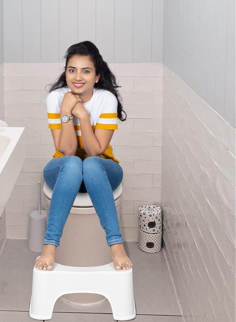 JAJEEK Squat Toilet Seat Leg Stool 8 Inch (White) for Western Toilet | Portable, Comfortable & Sturdy Foot Step for Potty | Made in India | Ideal for Correcting Posture & Enhancing Toilet Experience  - Image 4