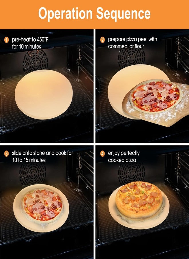 حجر بيتزا دائري صغير بقطر 10 بوصات، مناسب لأفران الكرفانات، حجر خبز دائري للشواء، يُمكن استخدامه لصنع البيتزا والخبز والفطائر والشواء، متين وآمن، يأتي مع مكشطة بلاستيكية. - Image 5