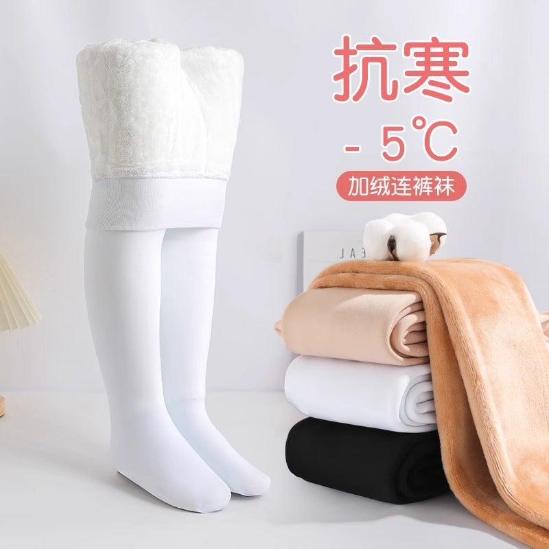 Girls' Pantyhose Fleece-Lined Thickened Leggings Outer Wear Children'S Dance Socks White Practice Baby'S Hooked Socks - Image 3