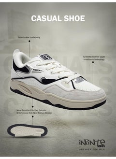 XTEP XTEP Canvas White,Carbon Black,Light Heather Grey Classic Sneakers for Men Euro- 43  - Image 3