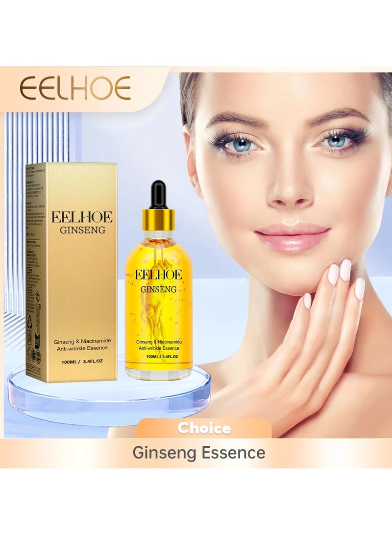 EELHOE مستخلص الجينسنغ متعدد الببتيد لمكافحة الشيخوخة، سيروم الجينسنغ لمكافحة الشيخوخة للنساء، مستخلص للتفتيح والترطيب، شد البشرة المترهلة وتقليل الخطوط الدقيقة - Image 2