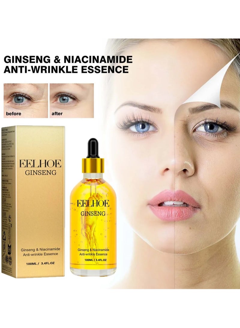 EELHOE مستخلص الجينسنغ متعدد الببتيد لمكافحة الشيخوخة، سيروم الجينسنغ لمكافحة الشيخوخة للنساء، مستخلص للتفتيح والترطيب، شد البشرة المترهلة وتقليل الخطوط الدقيقة - Image 3