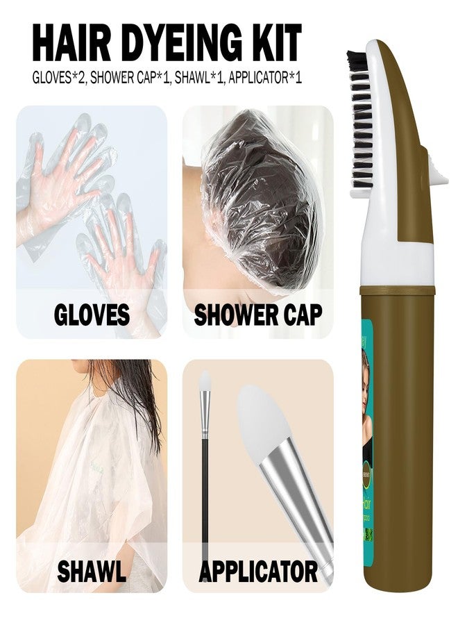 Azonbey Brown Hair Dye,Hair Dye Shampoo for Women,Hair Color for Gray Hair Coverage Permanent,Comb Dyeing Champu Para CanasHair Dye 4 in 1 With Comb Herbal Natural Plant Hair Color Shampoo(Brown) - Image 5