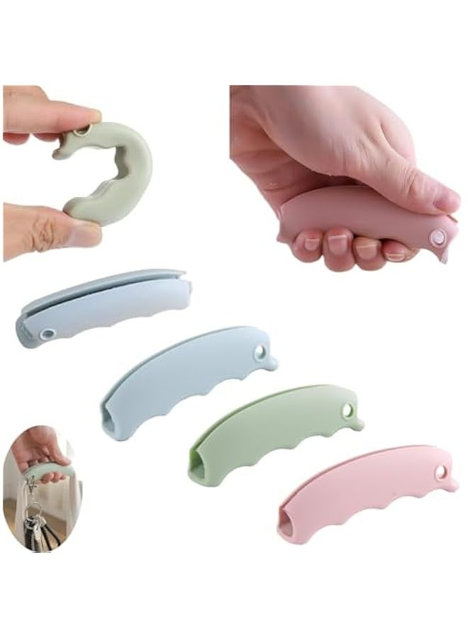 6 Pack Shopping Bags Holder Tote Bags Carrier with T-Shirt Handle for Labor-Saving Tool to Protect Hands  - Image 1