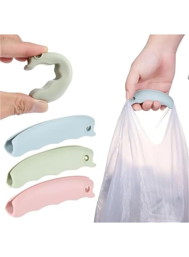 6 Pack Shopping Bags Holder Tote Bags Carrier with T-Shirt Handle for Labor-Saving Tool to Protect Hands  - Image 2