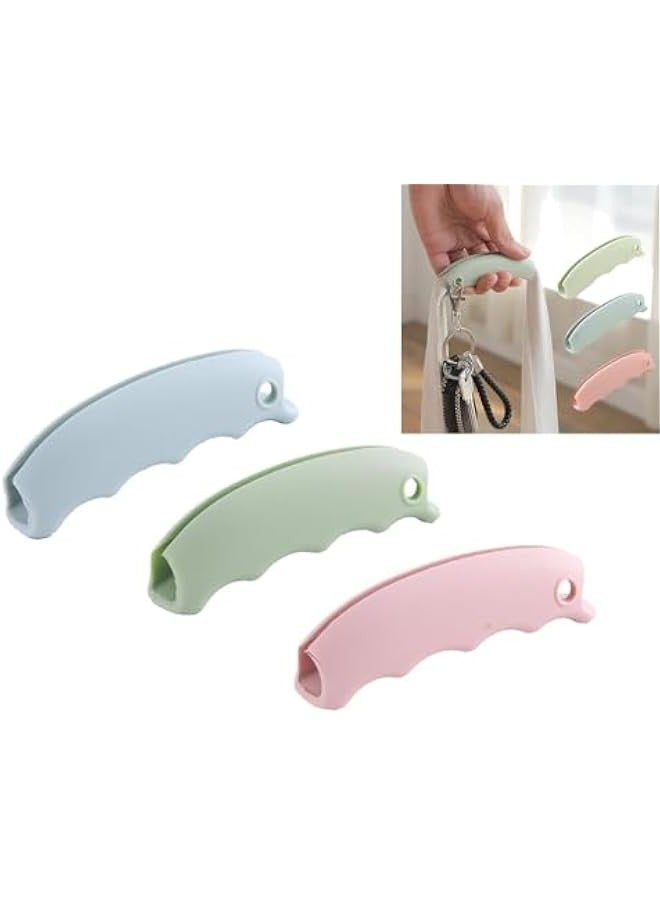 6 Pack Shopping Bags Holder Tote Bags Carrier with T-Shirt Handle for Labor-Saving Tool to Protect Hands  - Image 4