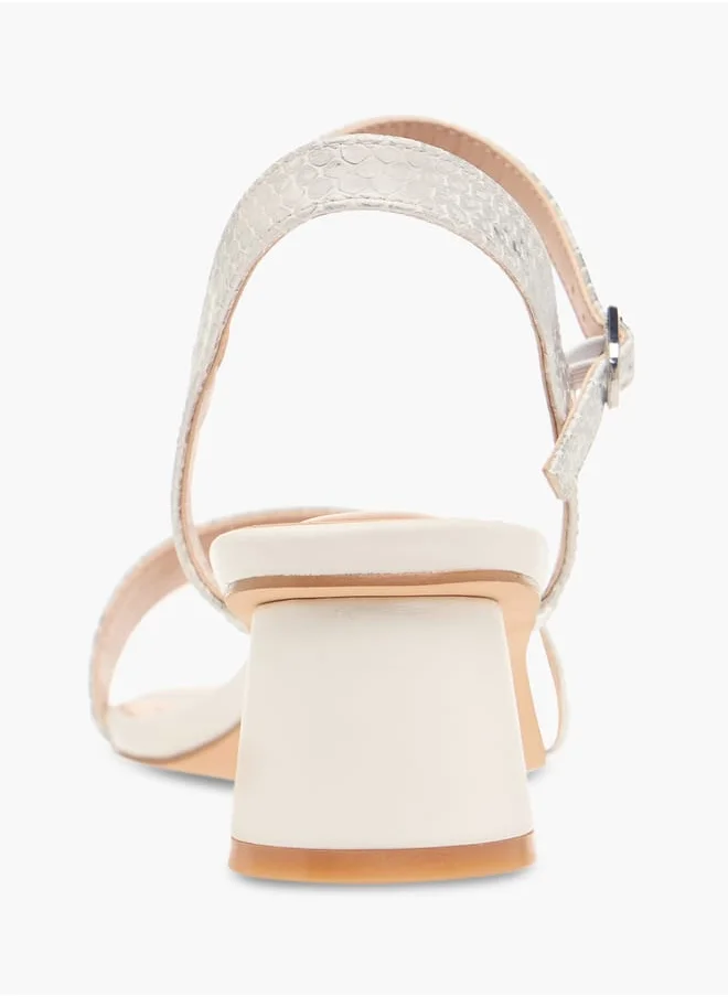 Celeste Women's Strap Sandals with Block Heels and Buckle Closure
