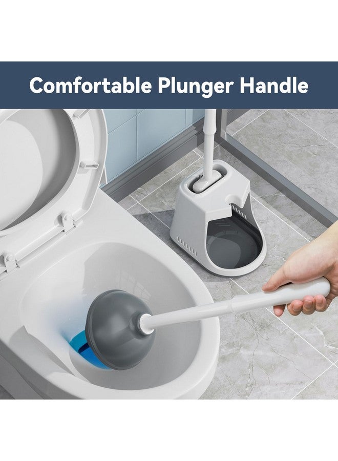 LOVLOY Unique Toilet Plunger and Brush, Silicone Brush and Heavy Duty Toilet Plunger Set with Ventilated Holder, 2-in-1 Toilet Brush and Plunger Combo for Bathroom Cleaning-New Pack (White) - Image 5