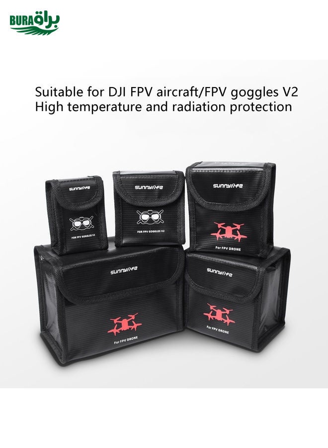BURAQ For DJI FPV Glasses Battery Sunnylife FV-DC261 Battery Explosion-proof Bag - Image 4