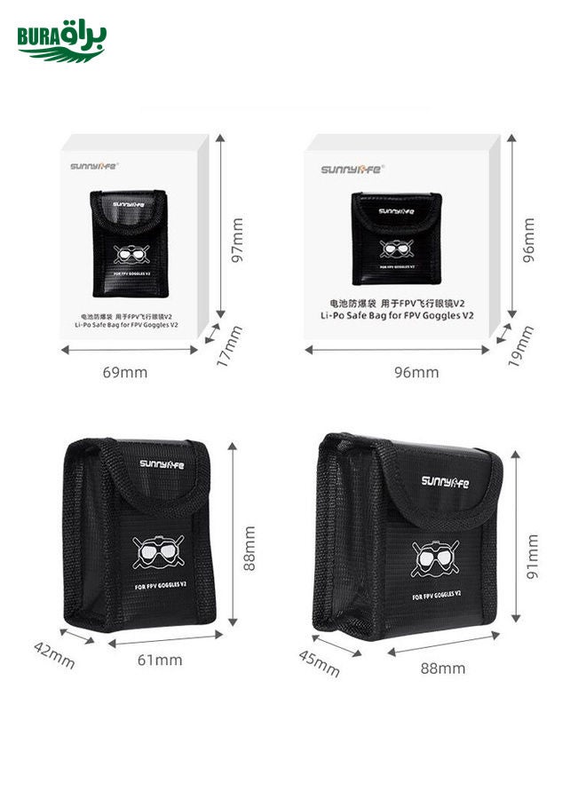 BURAQ For DJI FPV Glasses Battery Sunnylife FV-DC261 Battery Explosion-proof Bag - Image 2