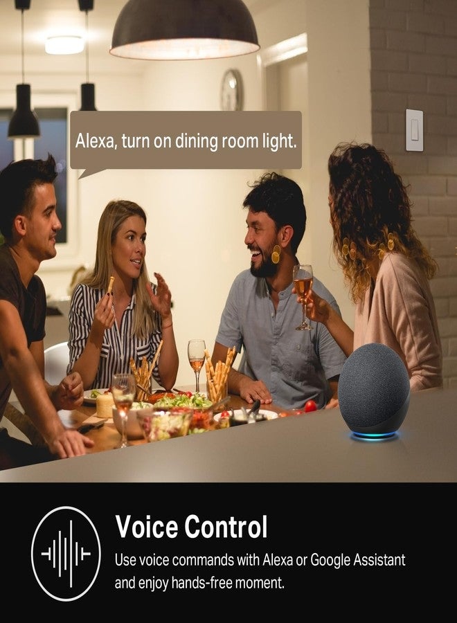 كاسا سمارت مفتاح إضاءة ذكي ثلاثي الاتجاهات من كاسا HS210، يحتاج إلى سلك محايد، مفتاح إضاءة واي فاي 2.4 جيجاهرتز يعمل مع أليكسا وجوجل هوم، معتمد من UL، لا يتطلب موزعًا، أبيض، قطعتان (عبوة من قطعة واحدة) - Image 4