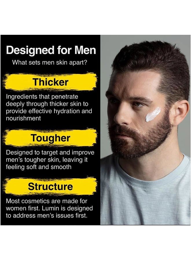 LUMIN Kickass Trio - Daily Face Moisturizer, Wrinkle Defense Serum & Dark Circle Defense Balm, Anti-aging skincare routine for men, Help with Clogged Pores, Dark Circles, Fine Lines, Wrinkles - Image 2
