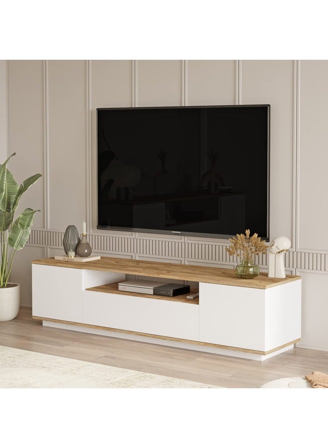 Home Canvas Home Canvas Future TV Unit Pine and White  - Image 2