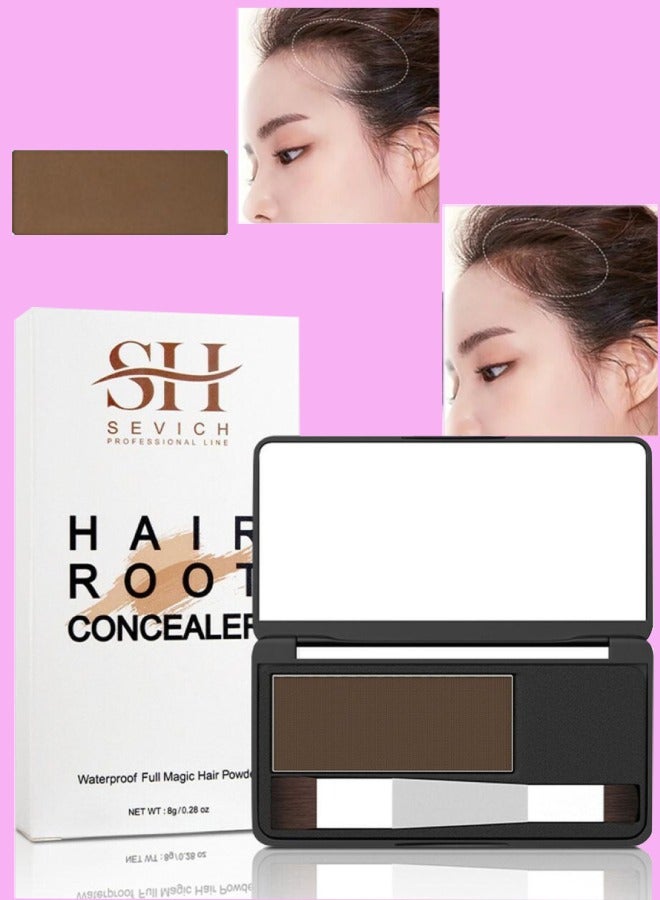 Sevich Hair Root Concealer Waterproof Full Magic Hair Powder for Hair Root Hair Color Shadow Cover Grey Hair Root Hair Touch Up Thin Hair Powder Hair Shadow Cover Powder Brown 8g - Image 1