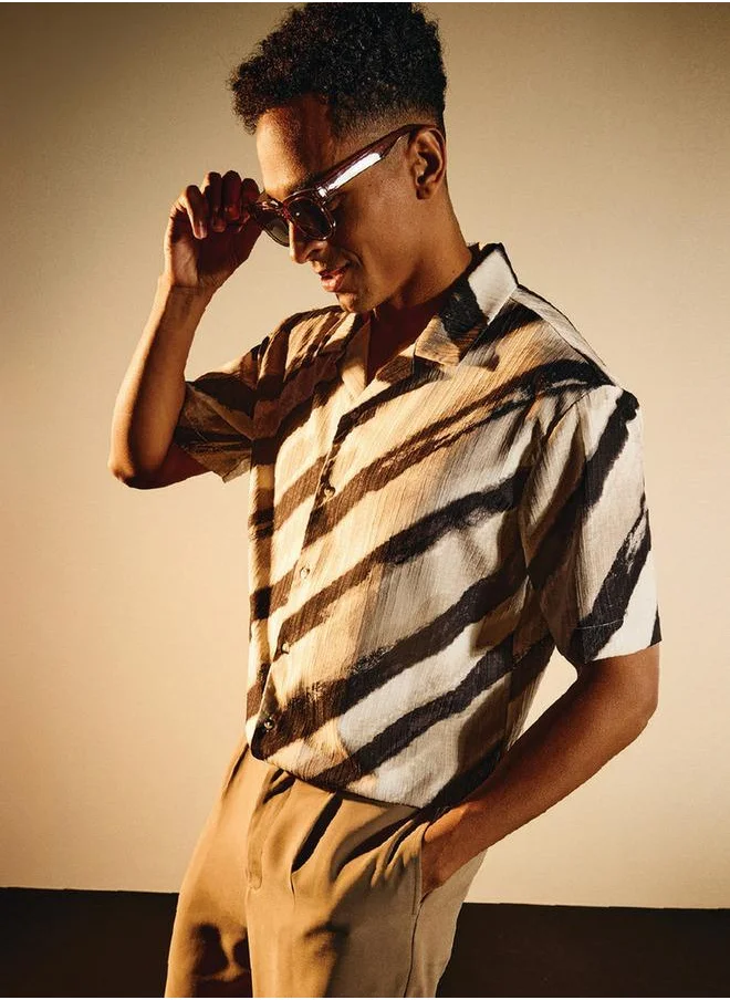 ايكونيك Iconic Printed Resort Collar Shirt