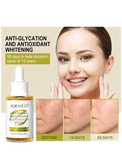 AuQuest Turmeric Brightening Rejuvenating Serum Hydrating Moisturizing Skin Brightening Freckle Removal Skin Rejuvenating with 2X Turmeric & 8D Hyaluronic Acid Reduce Dark Spots 40ml  - Image 3