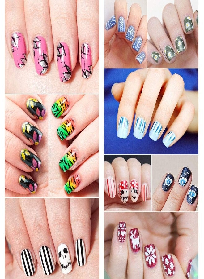 فيوني بيل مجموعة فيوني بيل المكونة من 5 فرش لتحديد الأظافر، طلاء جل الأظافر، مجموعة أقلام فرشاة تصميم فن الأظافر بمقابض مرصعة بأحجار الراين، أقلام رسم وتلوين الأظافر بمقاسات 7، 9، 11، 15، 18 ملم - Image 4