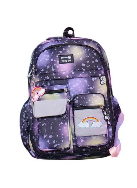 Girls' school bags with compartments for stationery sets, children's backpacks for primary school, lightweight backpacks for ages 8-10 years