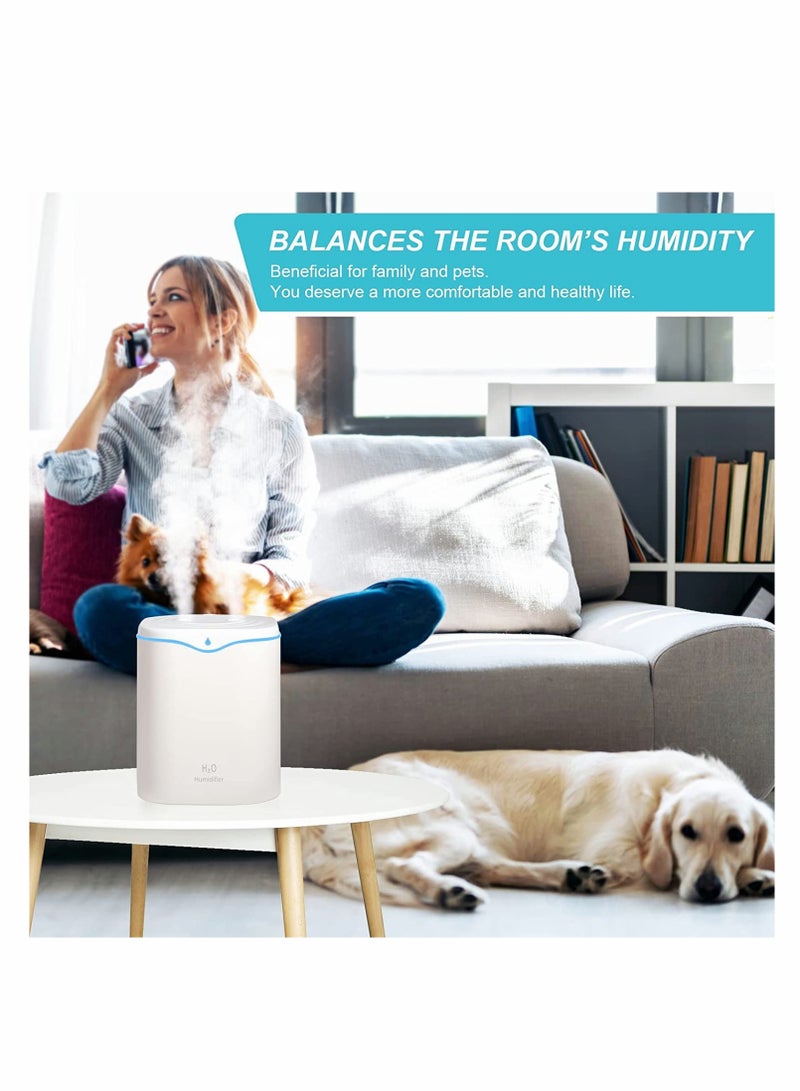 KASTWAVE Humidifiers for Bedroom, 2L Cool Mist Humidifier for bedroom, USB Portable Desk Humidifier, Quiet Ultrasonic Humidifier with 2 Mist Modes, Auto Shut Off for Travel Home - Image 3