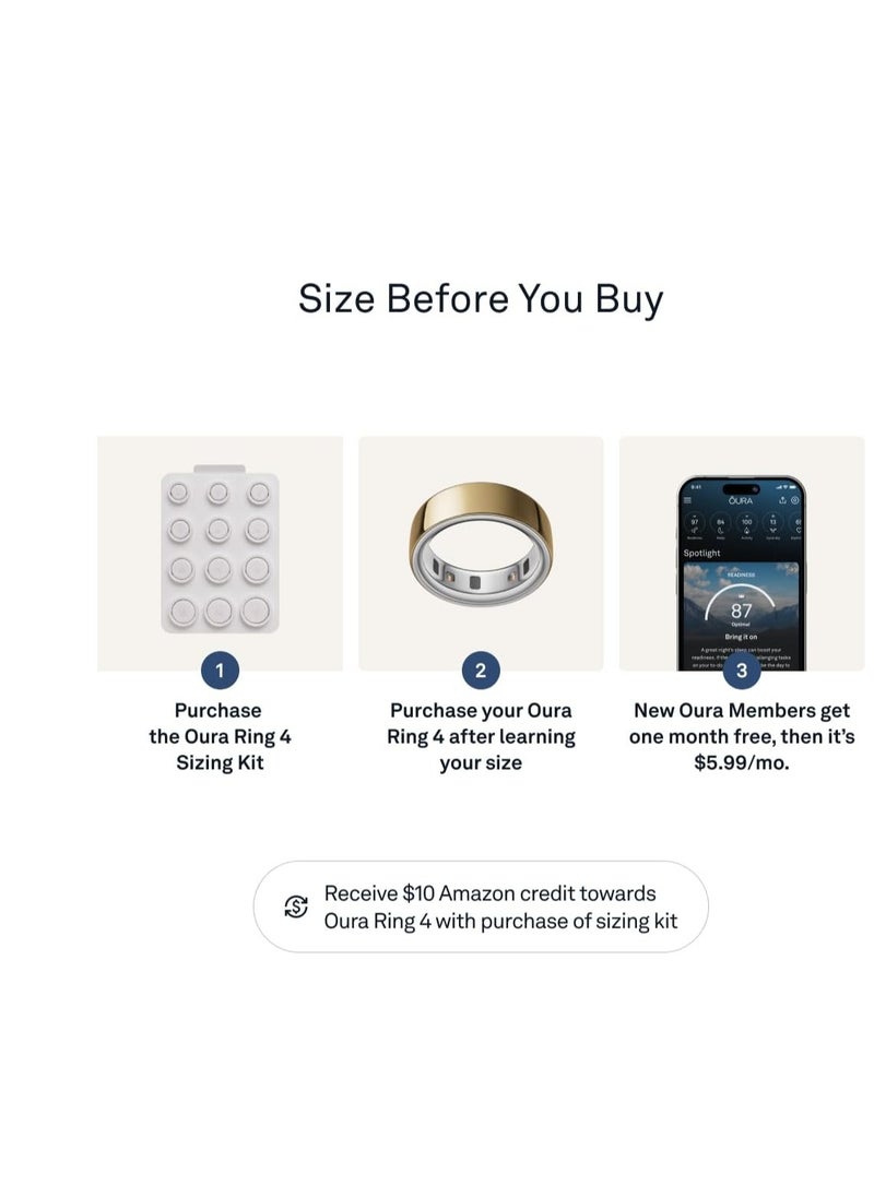OURA - Oura Ring 4 Sizing Kit - Size Before You Buy Oura Ring 4 - Unique Sizing - Image 1