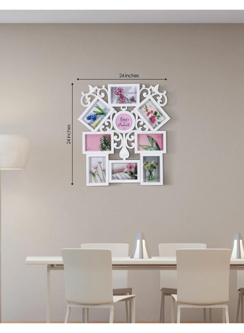 Family photo frame, 9 photos, 3D love design, black plastic and glass, tree shape, 56 x 51 cm - Image 2