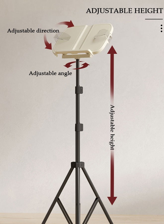DUNISO Floor Book Stand Holder for Reading, Adjustable Book Holder, Ergonomic Multi Heights Angles Holder, Portable Multifunctional Book Holder, with Clips, for Textbook, Cookbook, Sheet Music, Laptop - Image 3