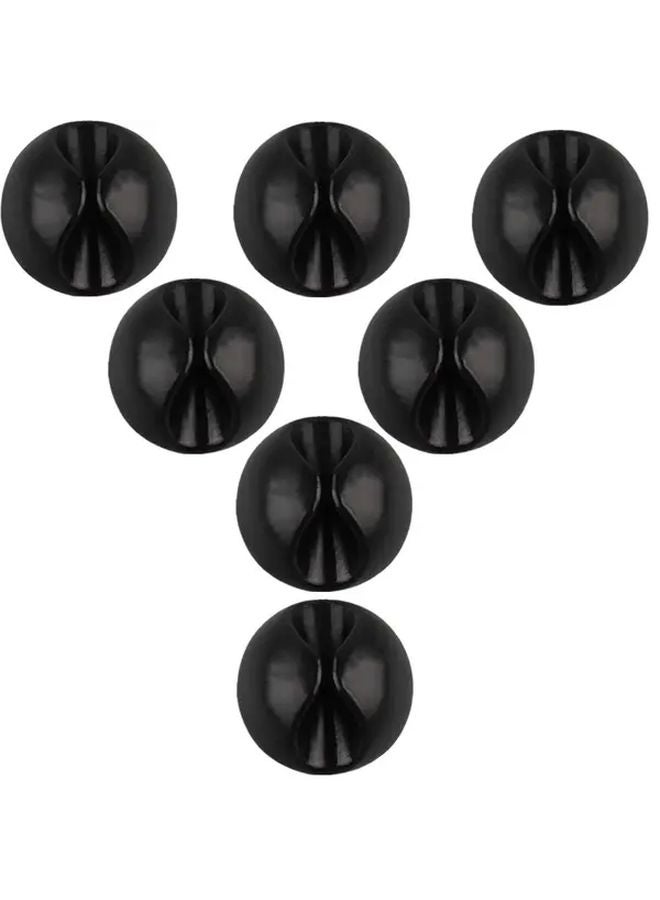 Black 7PCS Multifunctional Plastic Cable Holder with Strong Suction Cup and Spring Clamp - Image 1