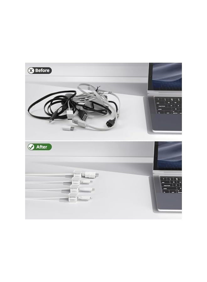 Green Tiger 8 Pack Magnetic Cord Organizer, Cable Smooth Adjustable Easy Secure Cable Management, Wire Holder Keeper Organizer, Hide Or Organize Phone USB Charger Cable for Home, Office,Car,Desk,Nightstand - Image 2