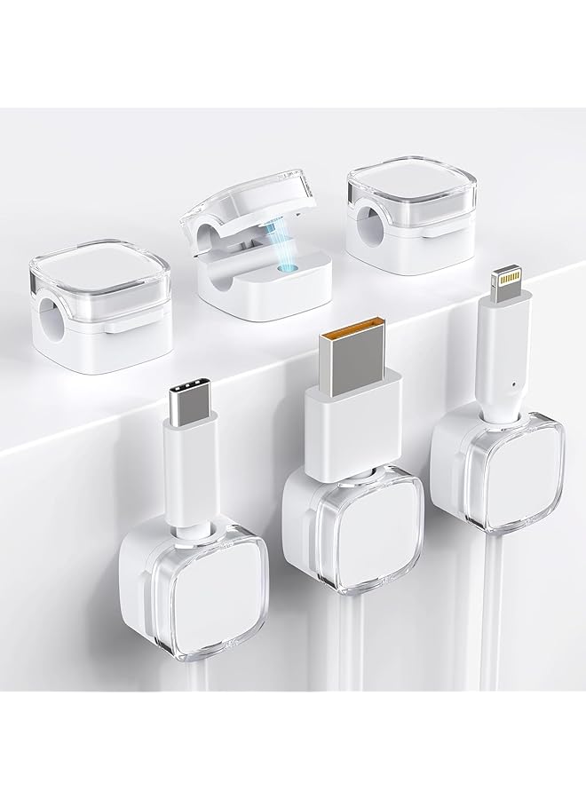 Green Tiger 8 Pack Magnetic Cord Organizer, Cable Smooth Adjustable Easy Secure Cable Management, Wire Holder Keeper Organizer, Hide Or Organize Phone USB Charger Cable for Home, Office,Car,Desk,Nightstand - Image 1