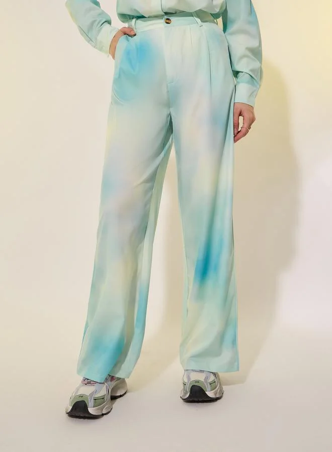 Take Two Take Two Dye Print Long Sleeve Shirt and Pants Co-Ords