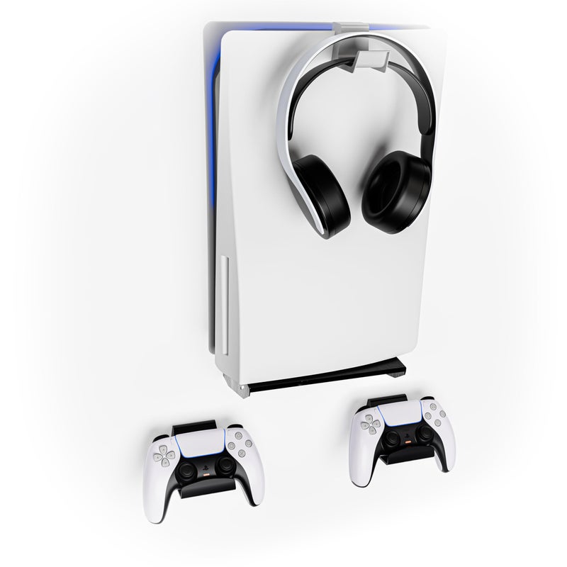ADZ PS5 Wall Mount Kit with Controller Holders Compatible with Slim Disc and Digital Versions - Image 2