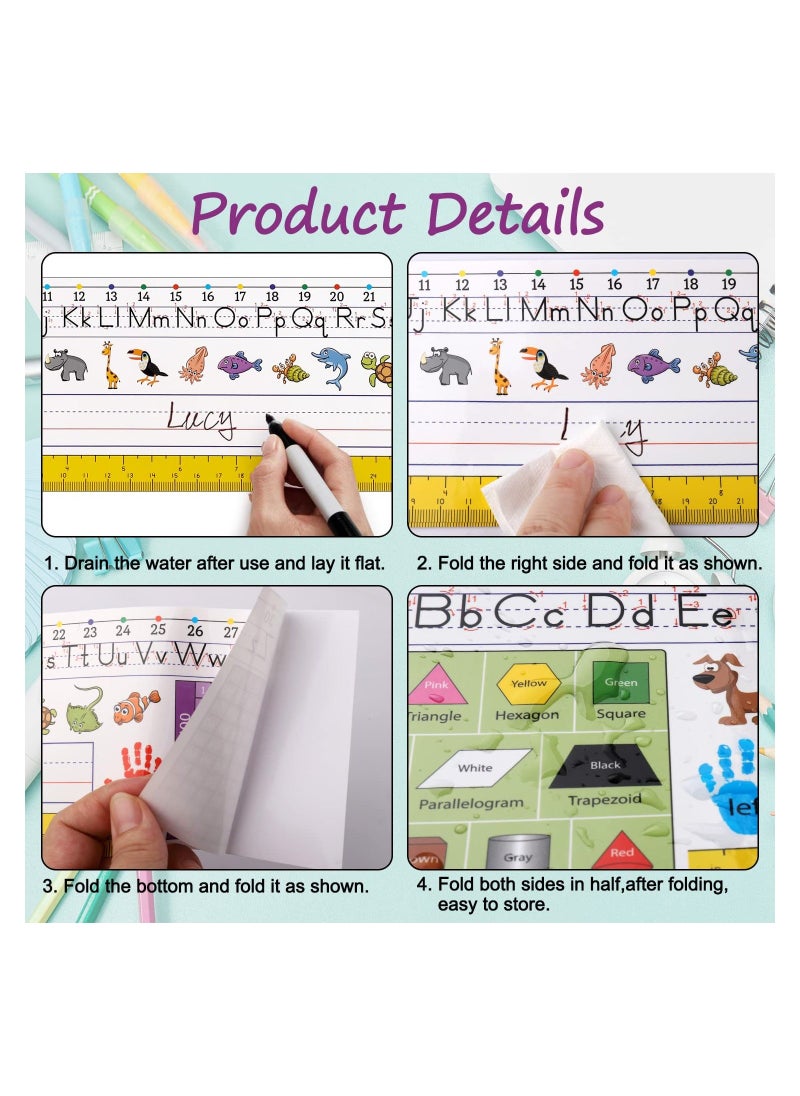 Y&D Classroom Desk Name Plate Tags Manuscript Plates Colorful Self-Adhesive Waterproof Left/Right Tag Covers for Kids School Bulletin Board, Pack of 12 no Stickers 18 x 4 Inch  - Image 2