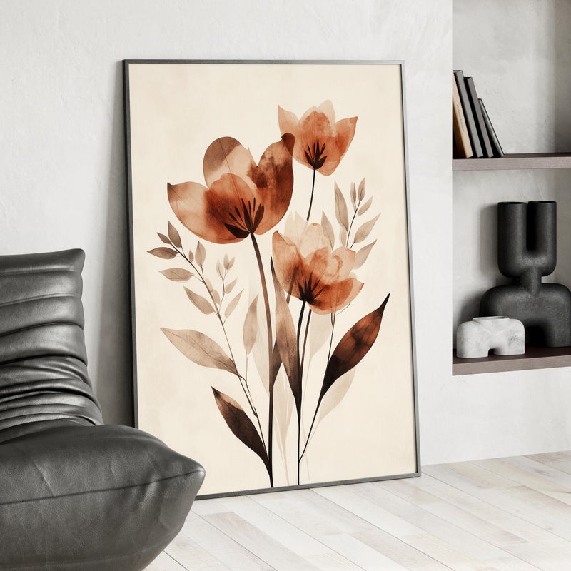 TNESSENTIAL Soft Watercolor Tulip Flower Wall Art Poster or Canvas Print, Cottagecore Decor, Botanical Minimalist Wall Art, Vintage Floral Home Decor - Image 3