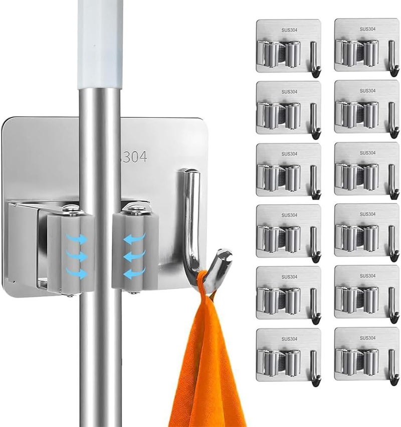 12 PCS Mop Broom Holder Wall Mount - Anti-Slip Tool Organizer - Image 1