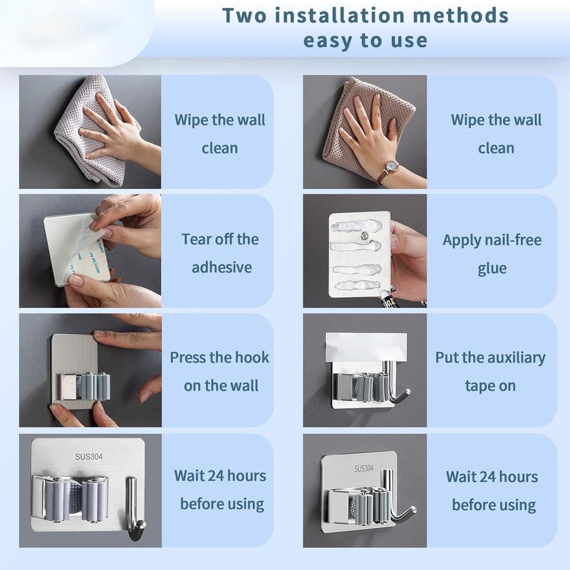 12 PCS Mop Broom Holder Wall Mount - Anti-Slip Tool Organizer - Image 5