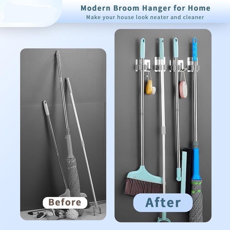 12 PCS Mop Broom Holder Wall Mount - Anti-Slip Tool Organizer - Image 3