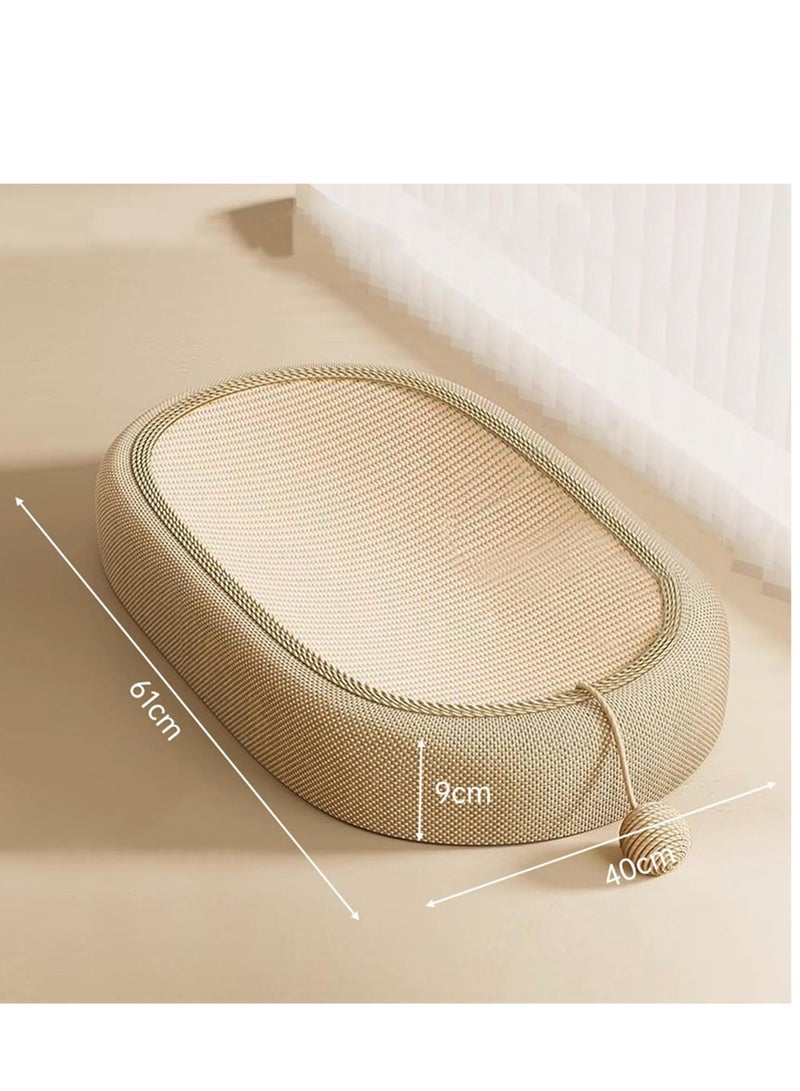 Vphom Sisal Cat Scratcher 3-in-1 – 24-Inch Scratcher Bed with Anti-Skid Base, Movable, No Debris, Durable and Safe Scratching Solution for Indoor Cats - Image 2