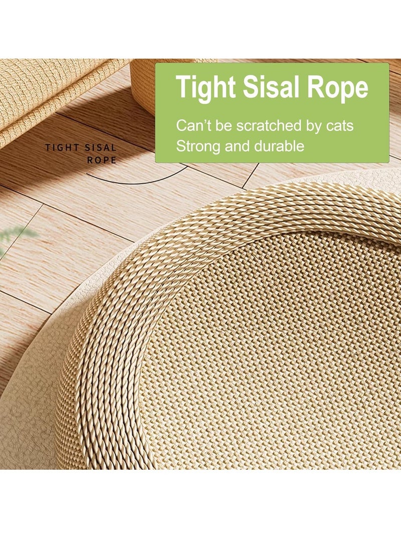 Vphom Sisal Cat Scratcher 3-in-1 – 24-Inch Scratcher Bed with Anti-Skid Base, Movable, No Debris, Durable and Safe Scratching Solution for Indoor Cats - Image 3