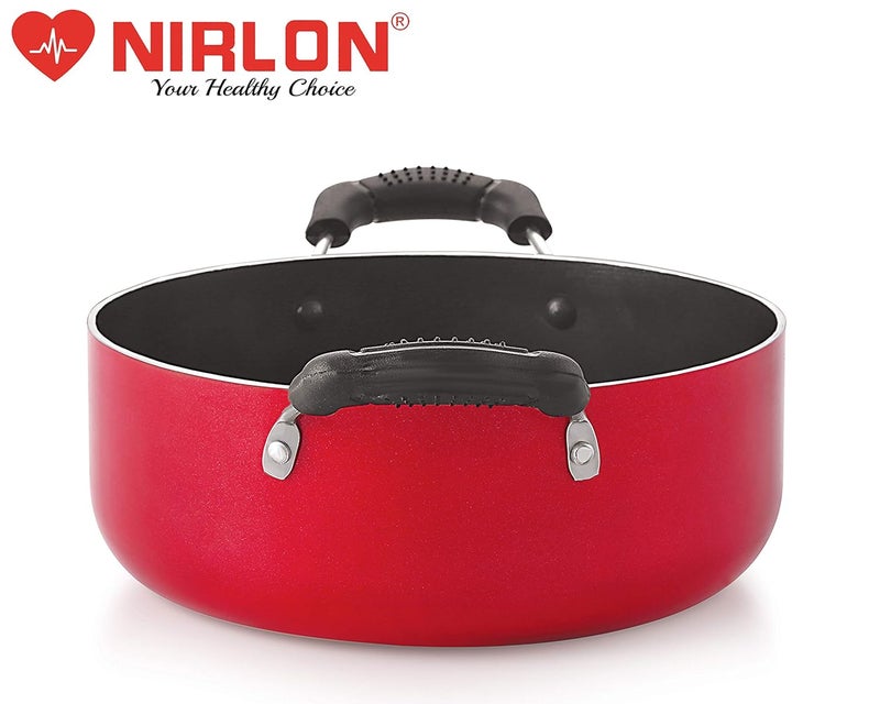 Nirlon Nirlon Non Stick PFOA Free, Non-Toxic, Food Grade Quality Aluminium Gas Compatible Casserole/Biryani Pot/Rice Pot, 22cm - 2.6 LTR[3_mm_Classic CS13] - Image 4
